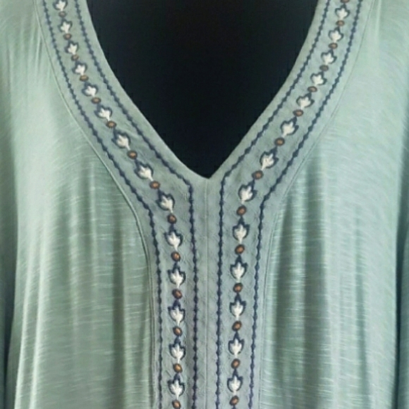 Boho 3XL Floral Knit Embroidered Pullover Babydoll Cottagecore Tunic Top New - Picture 5 of 10